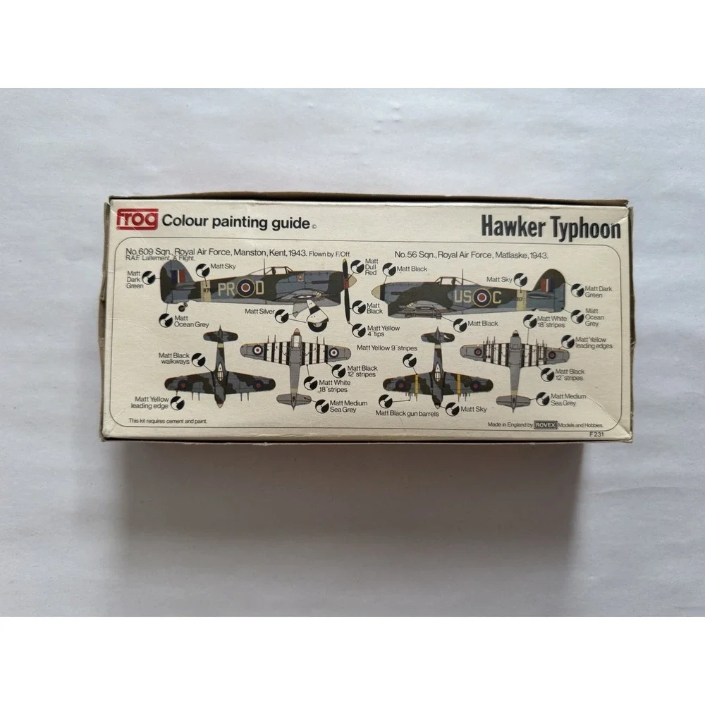 Vintage FROG 1:72 Hawker Typhoon I.B. Fighter Bomber Model Kit F231